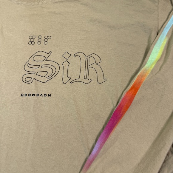 Top Dawg Shirt Men XL Tan Long Sleeve SiR November Graphic Arm Hip Hop TDE‎ - Picture 2 of 10